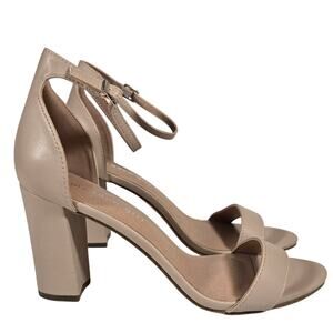 L Madden Girl Beella Beige Tan Ankle Strap Pump Heels 8.5 Neutral Feminine Party
